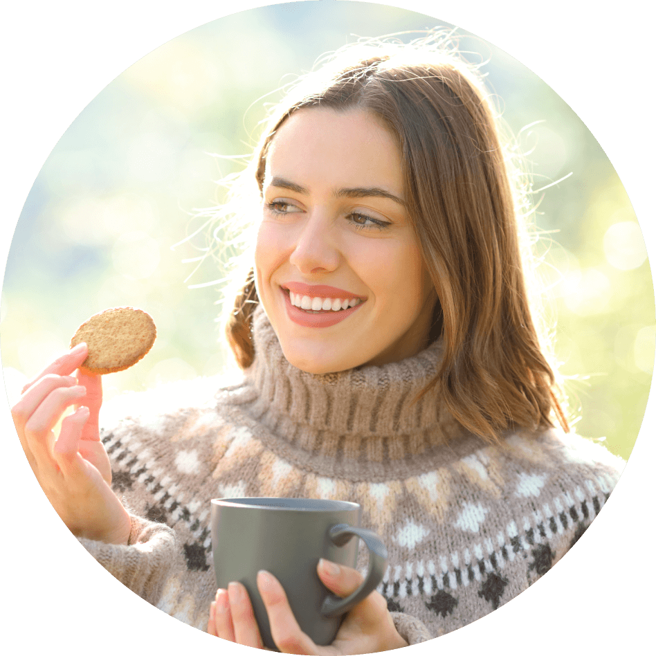 woman with cookie